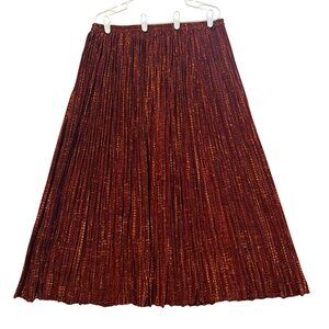 Vintage Coldwater Creek Pleated Maxi Skirt Elastic Waist Size Large Boho Hippie